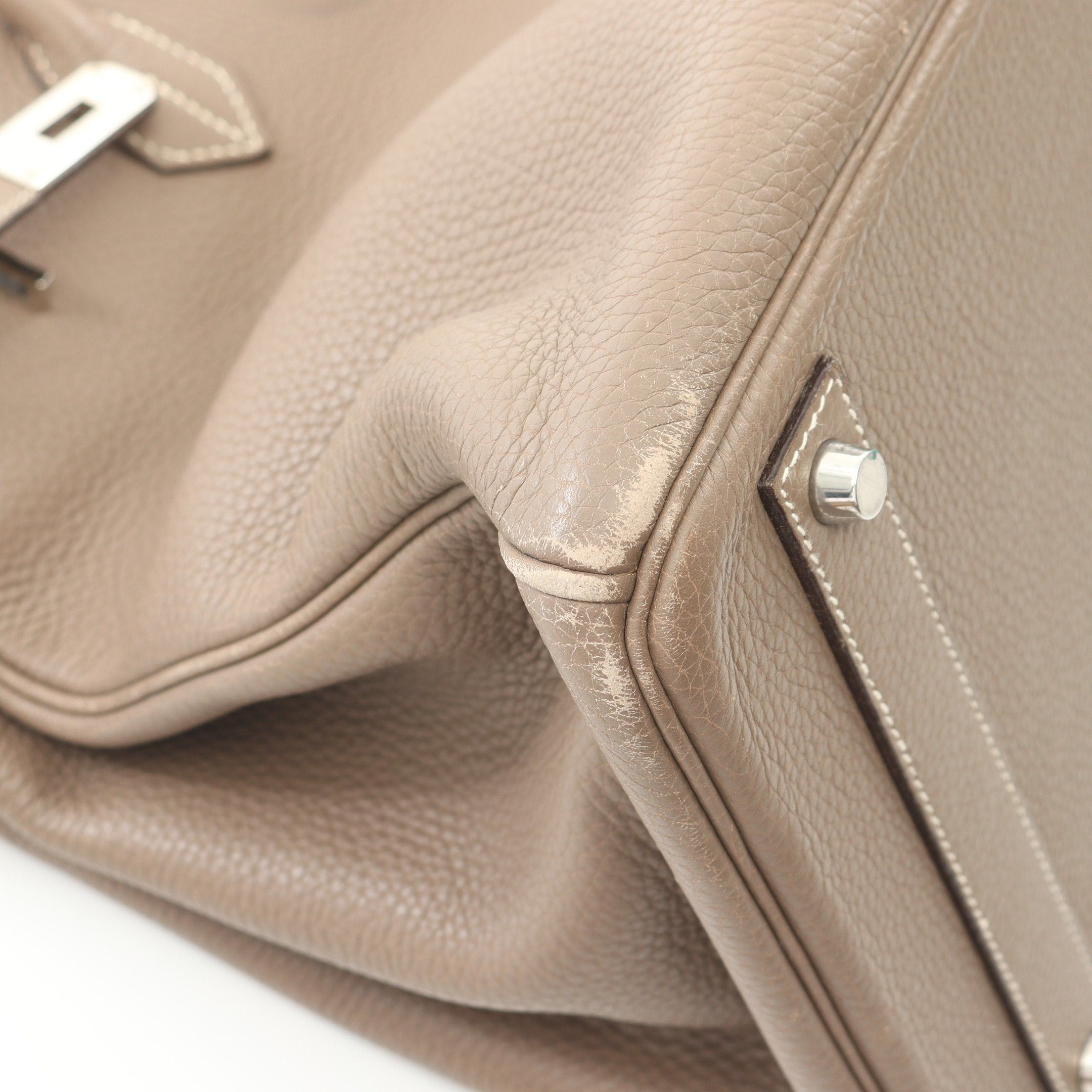 Hermes Hermes Birkin 40 Etoupe Handbag Togo Gray Brown Silver Hardware □J Carved Stamp Size ONE SIZE - 14 Thumbnail