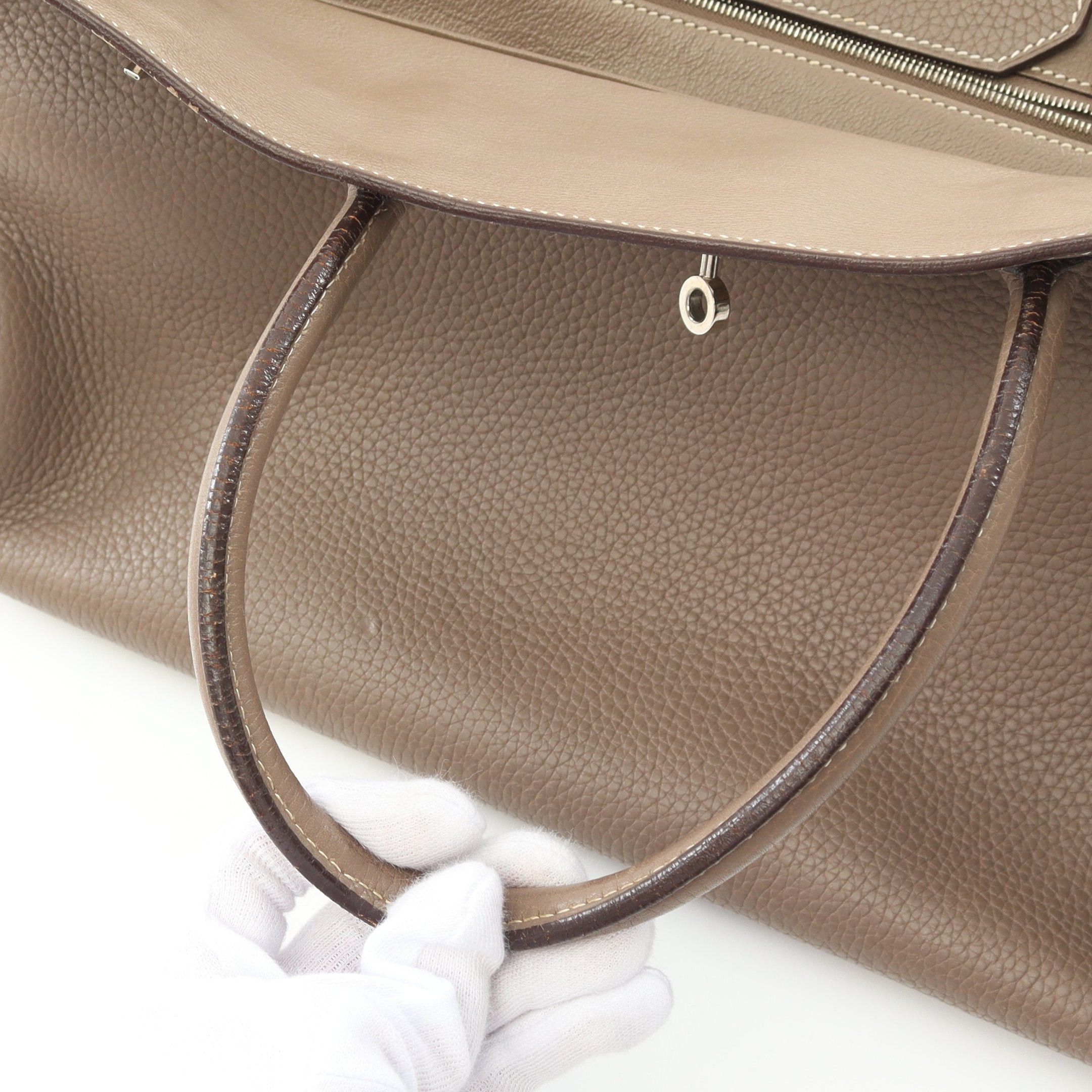 Hermes Hermes Birkin 40 Etoupe Handbag Togo Gray Brown Silver Hardware □J Carved Stamp Size ONE SIZE - 10 Thumbnail
