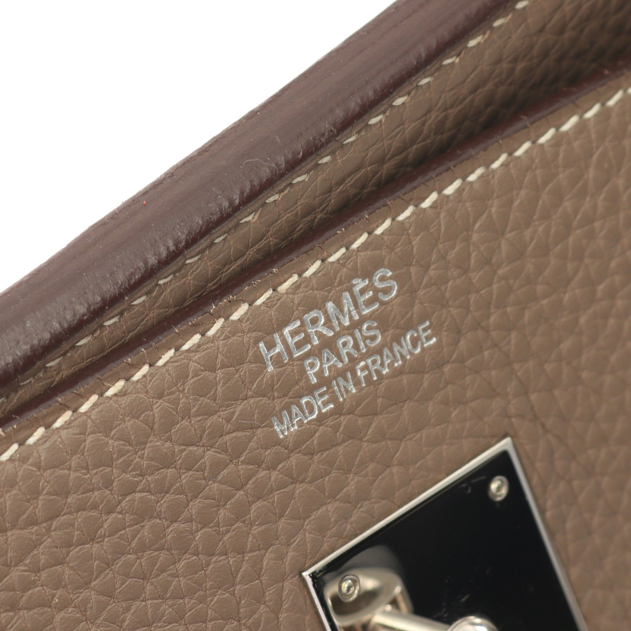 Hermes Hermes Birkin 40 Etoupe Handbag Togo Gray Brown Silver Hardware □J Carved Stamp Size ONE SIZE - 4 Thumbnail