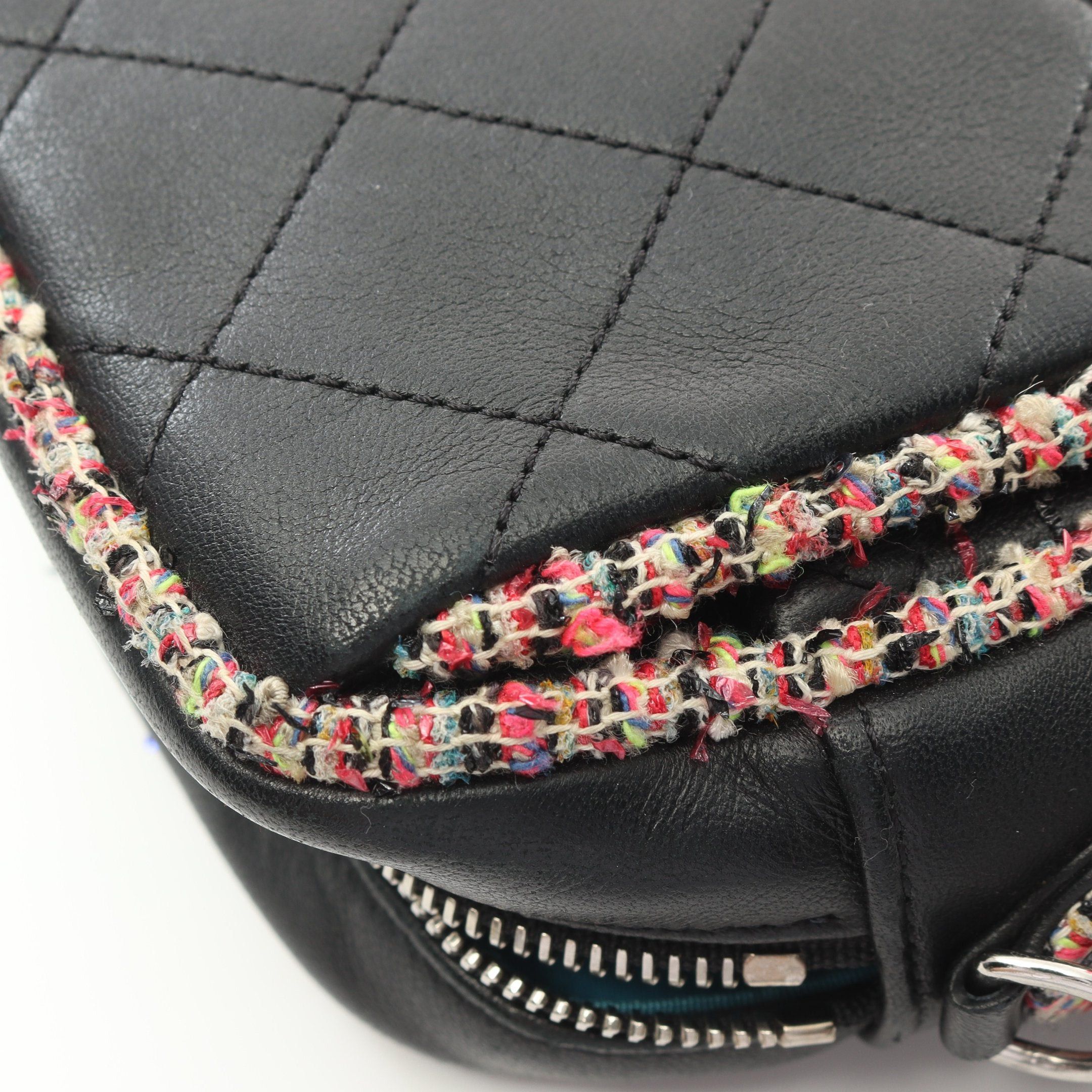 Chanel Chanel Matelasse Chain Shoulder Bag Lambskin Tweed Black Multicolor Silver Hardware Size ONE SIZE - 10 Thumbnail
