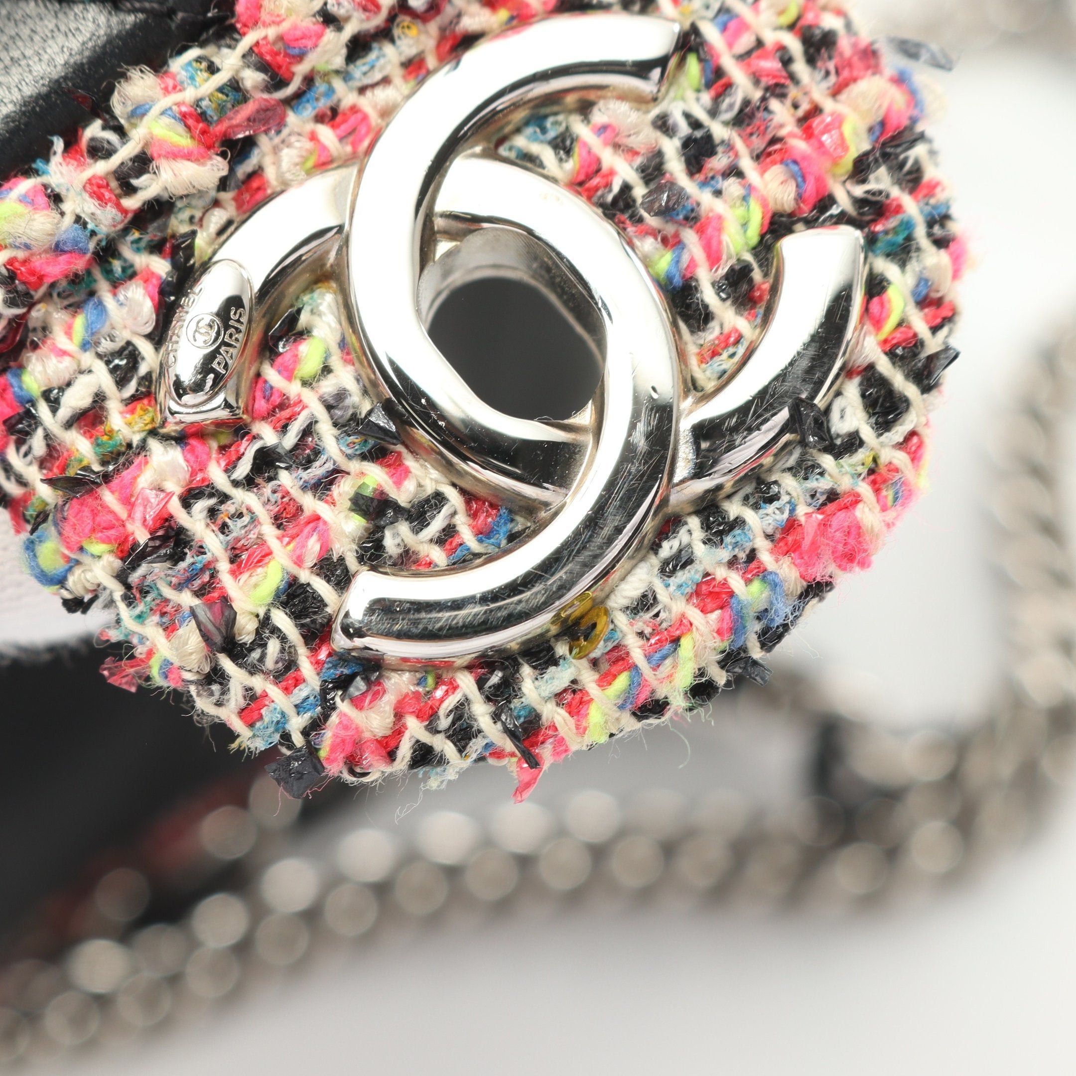 Chanel Chanel Matelasse Chain Shoulder Bag Lambskin Tweed Black Multicolor Silver Hardware Size ONE SIZE - 12 Thumbnail