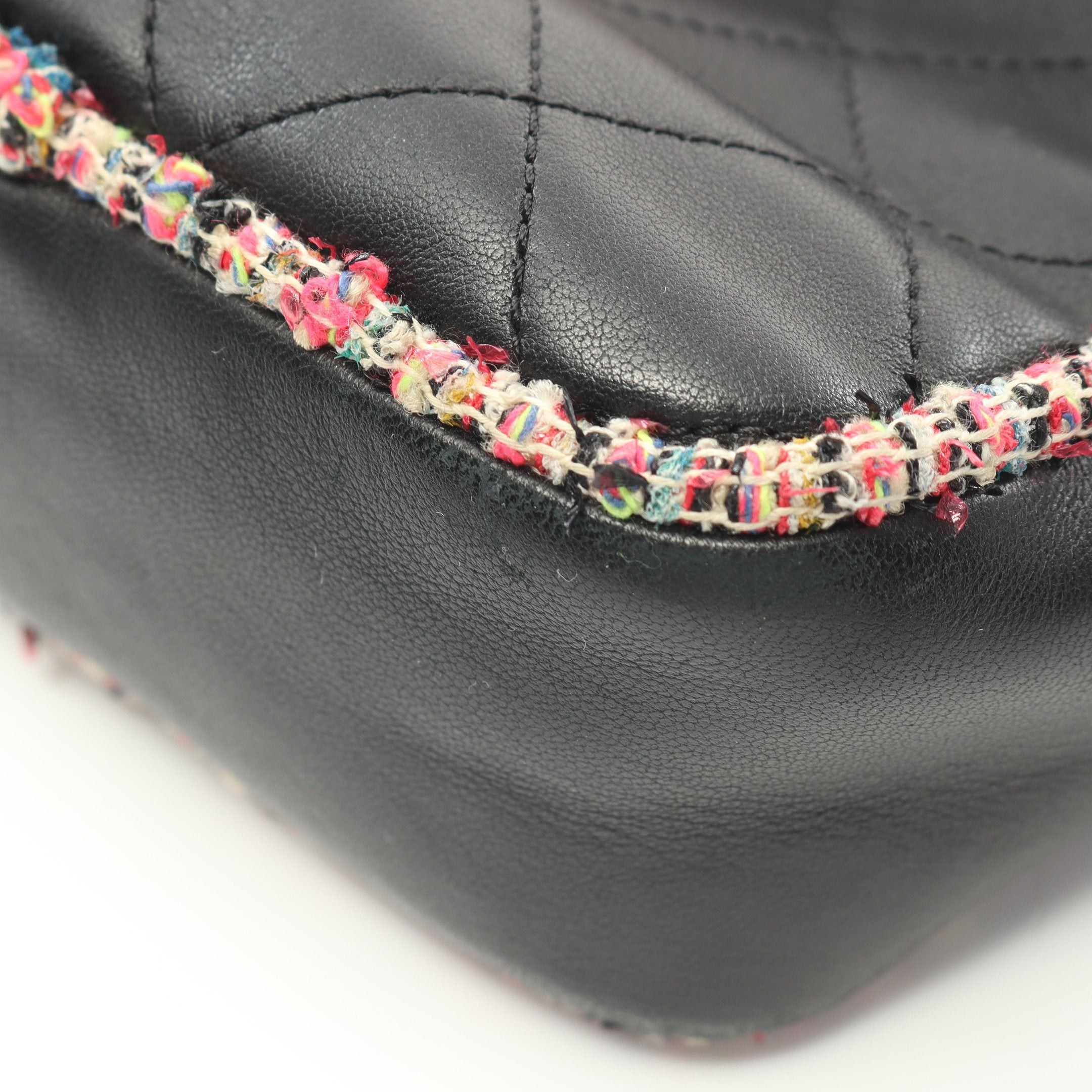 Chanel Chanel Matelasse Chain Shoulder Bag Lambskin Tweed Black Multicolor Silver Hardware Size ONE SIZE - 6 Thumbnail