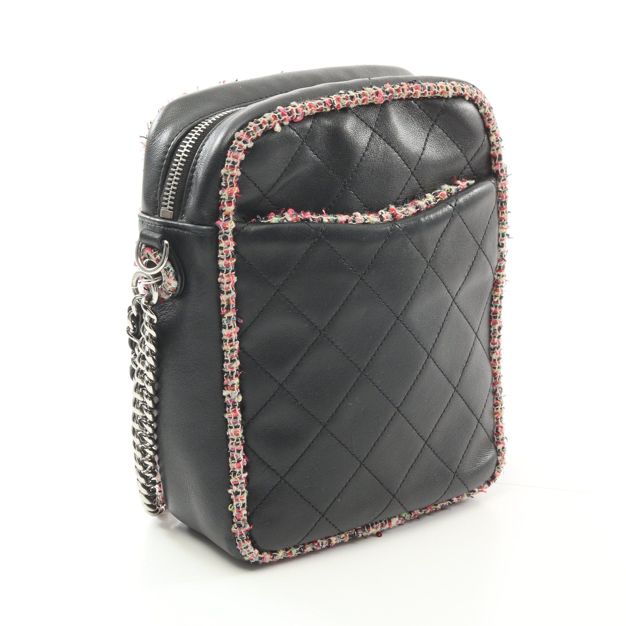 Chanel Chanel Matelasse Chain Shoulder Bag Lambskin Tweed Black Multicolor Silver Hardware Size ONE SIZE - 2 Thumbnail