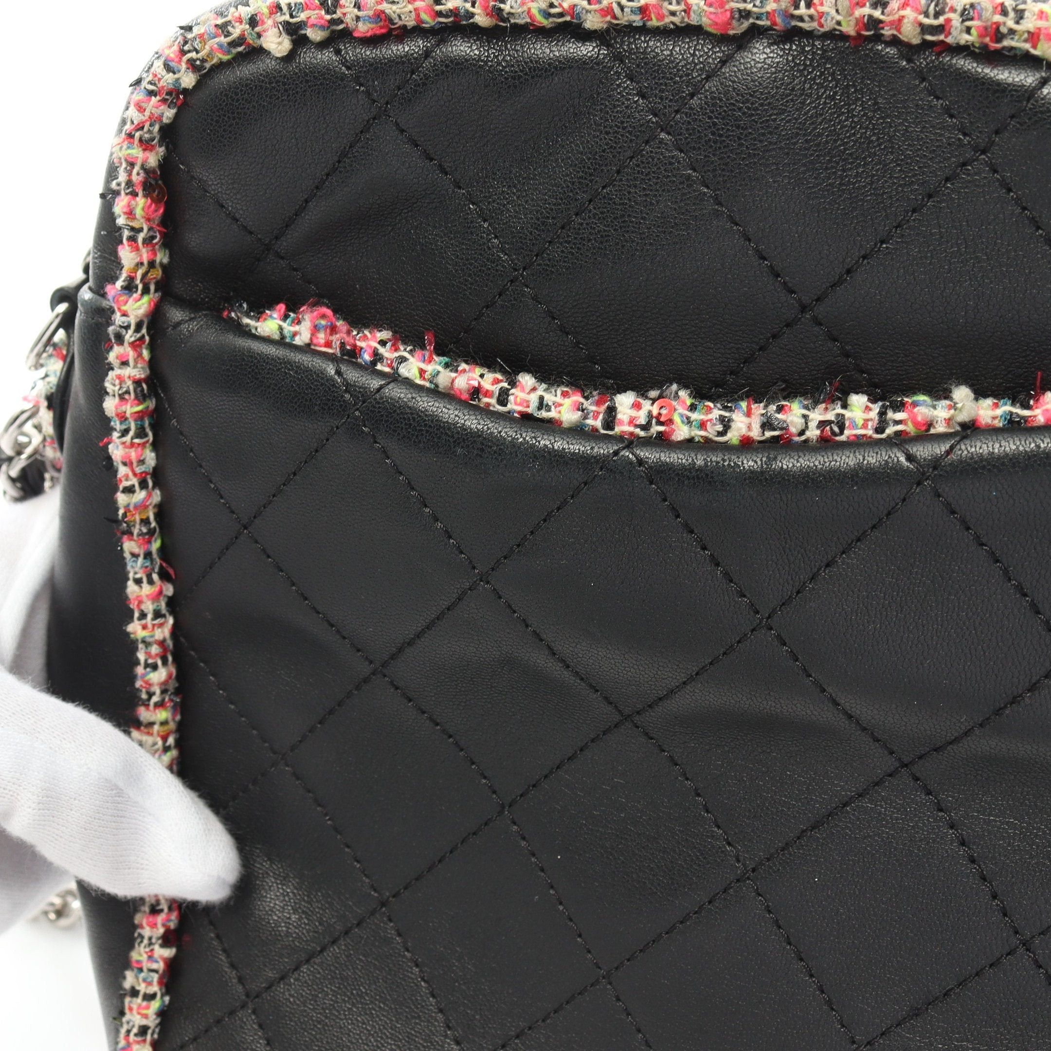 Chanel Chanel Matelasse Chain Shoulder Bag Lambskin Tweed Black Multicolor Silver Hardware Size ONE SIZE - 8 Thumbnail