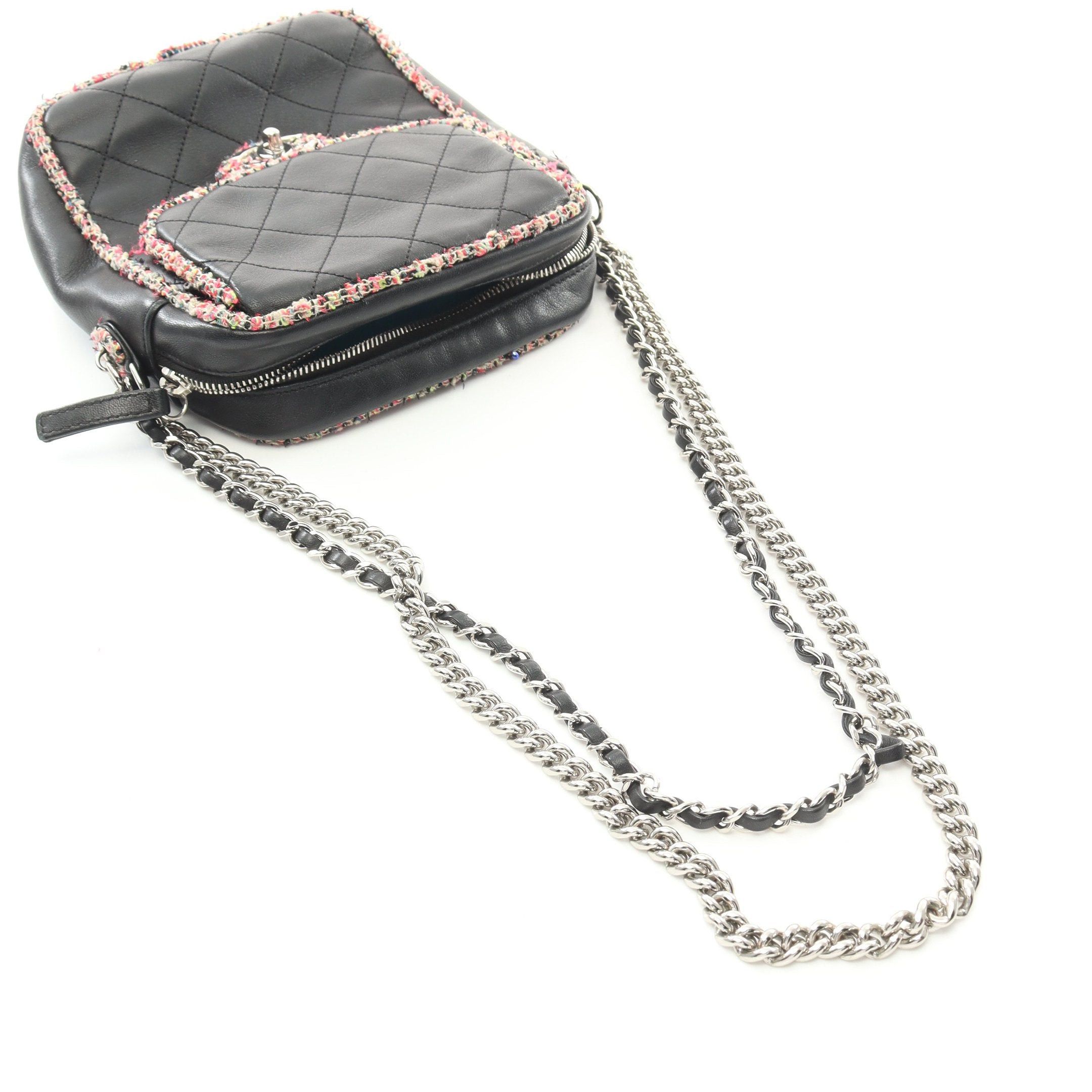 Chanel Chanel Matelasse Chain Shoulder Bag Lambskin Tweed Black Multicolor Silver Hardware Size ONE SIZE - 11 Thumbnail