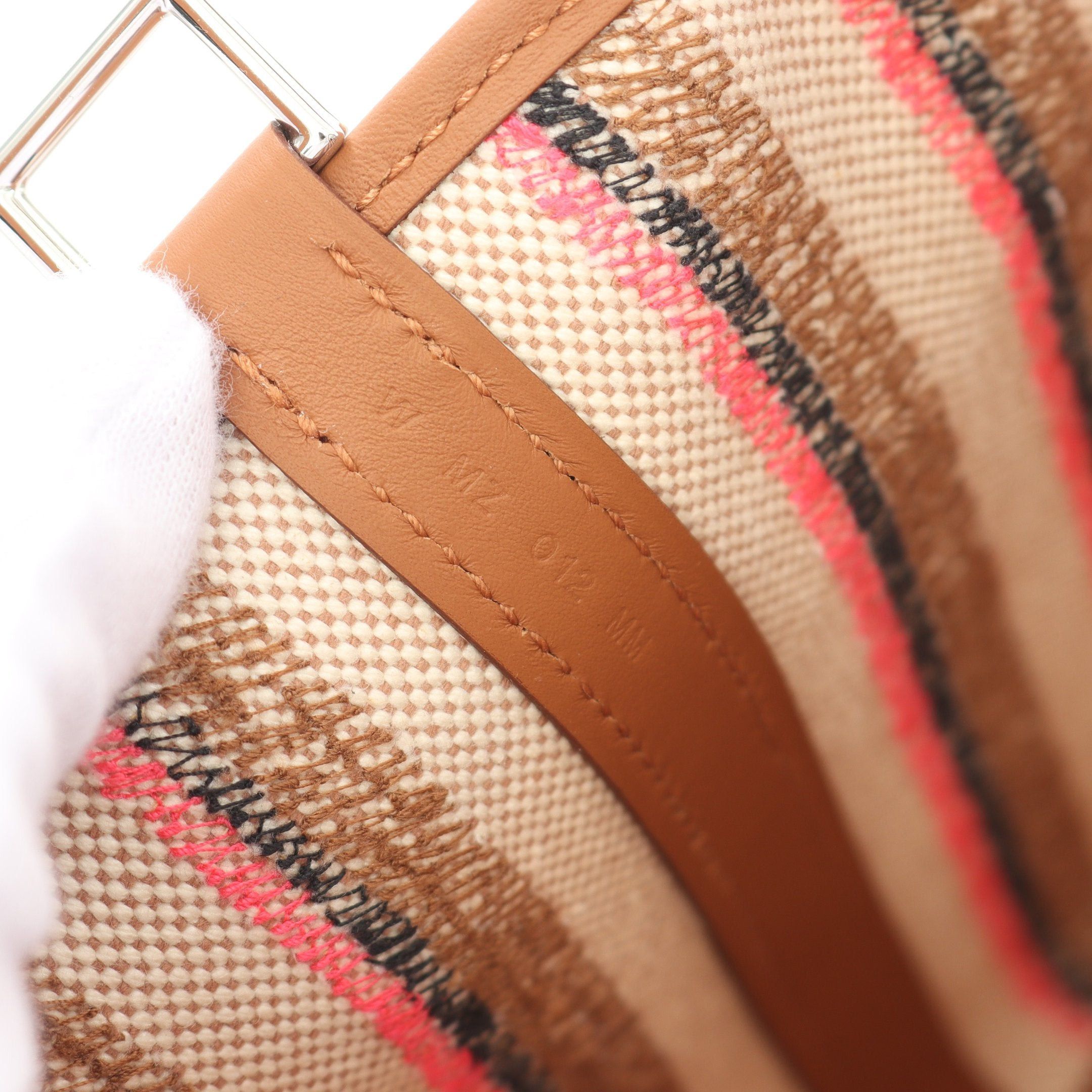Hermes Hermes Picotan Lock Pm Gold Ecru Forbe Rose Pop Handbag Toile Ash Veau Swift Ivory Light Brown Multicolor Silver Hardware Double Engraved Size ONE SIZE - 5 Thumbnail