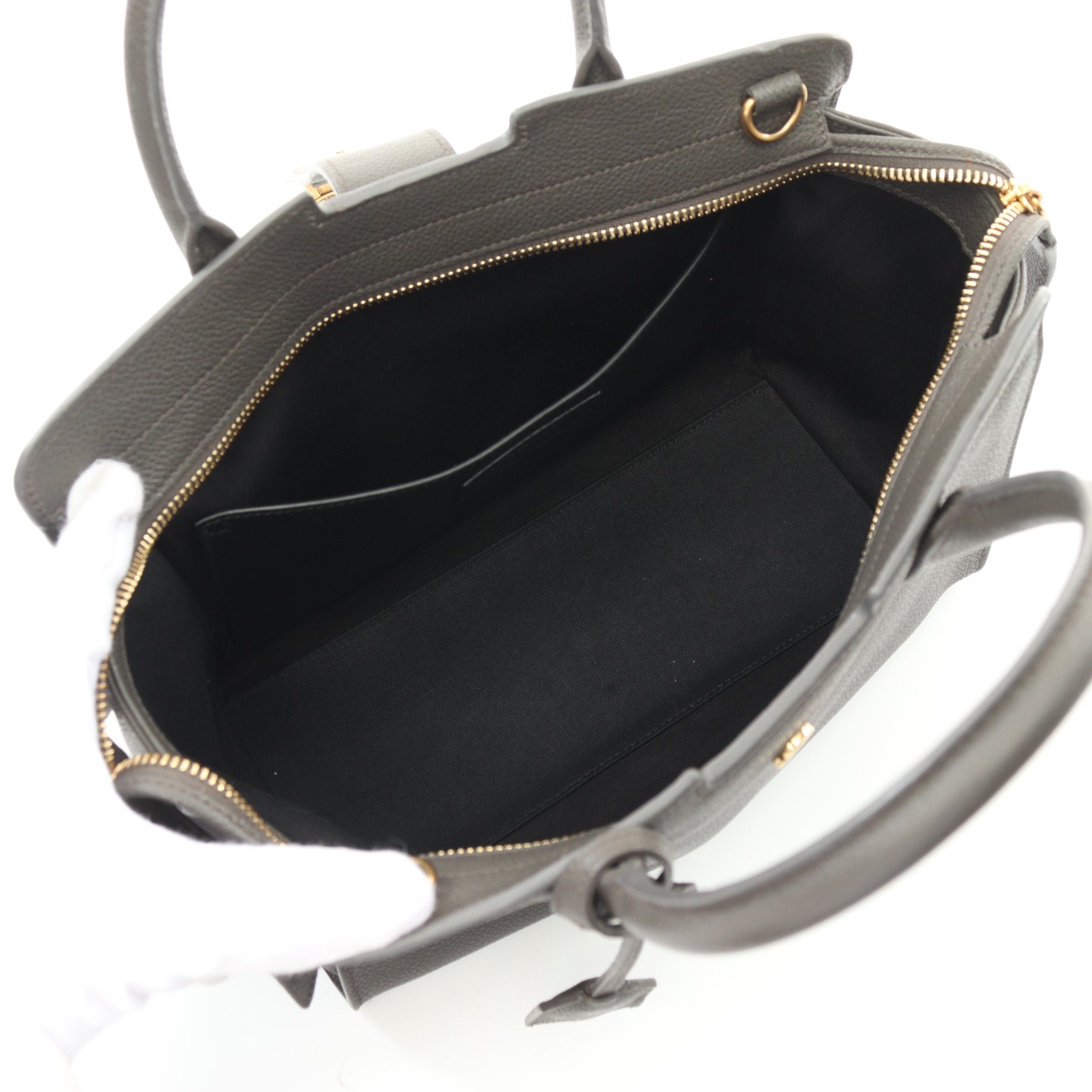 Yves Saint Laurent Yves Saint Laurent Baby Downtown Handbag Leather Gray Size ONE SIZE - 3 Thumbnail