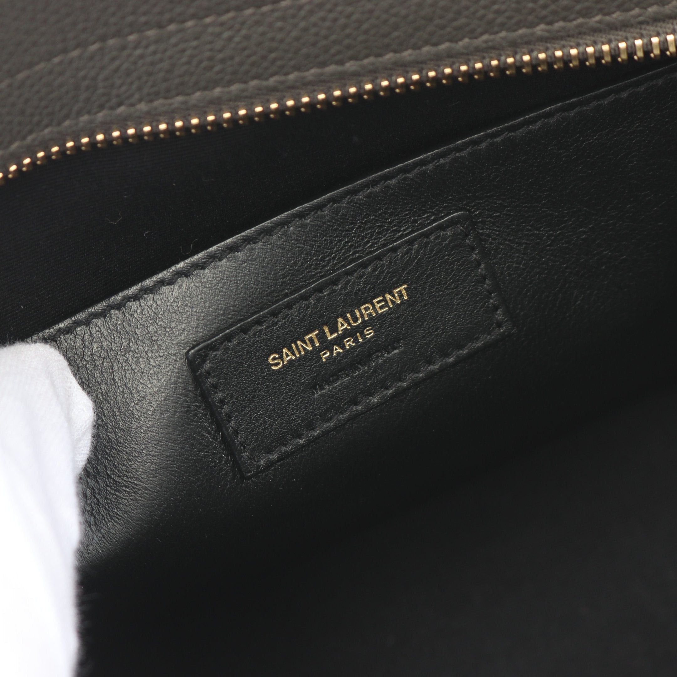 Yves Saint Laurent Yves Saint Laurent Baby Downtown Handbag Leather Gray Size ONE SIZE - 4 Thumbnail