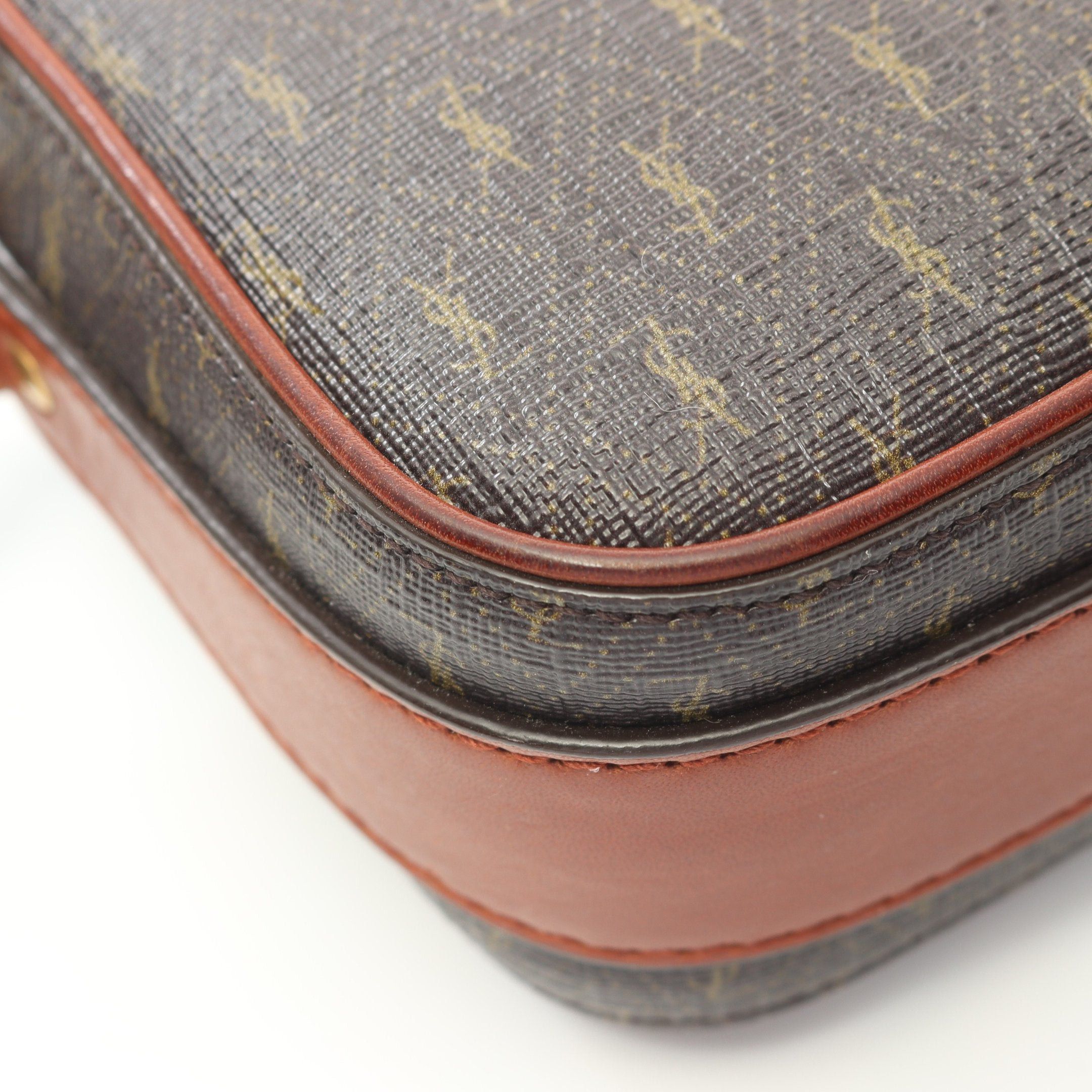 Yves Saint Laurent Yves Saint Laurent Monogram Camera Bag Shoulder Leather Dark Brown Size ONE SIZE - 6 Thumbnail