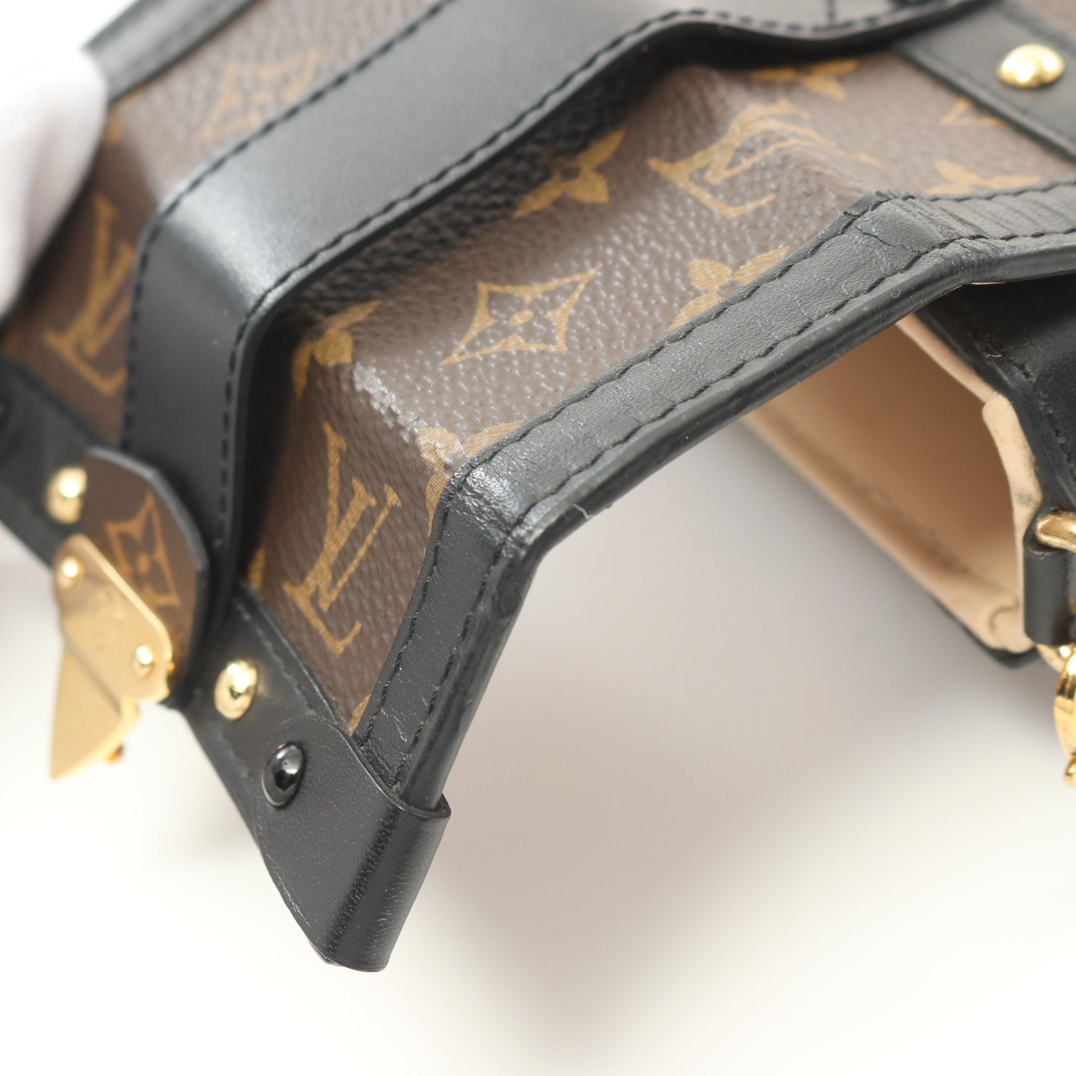 Louis Vuitton Louis Vuitton Essential Trunk Monogram Chain Shoulder Bag Leather Brown Size ONE SIZE - 8 Thumbnail