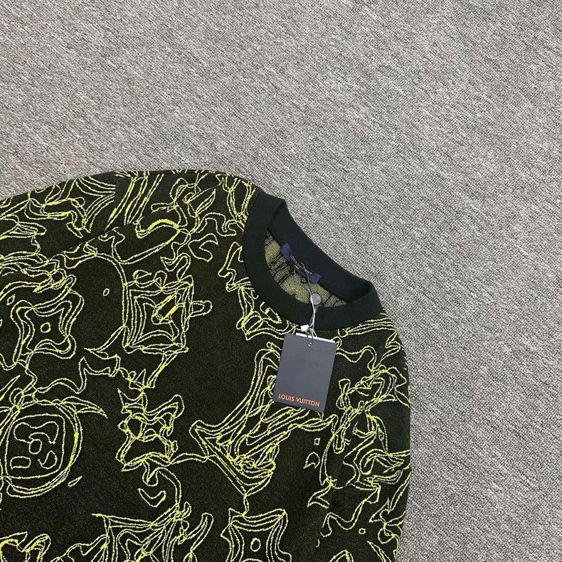 Louis Vuitton Louis Vuitton Green Embroidered Round Neck Sweater Size US L / EU 52-54 / 3 - 4 Thumbnail