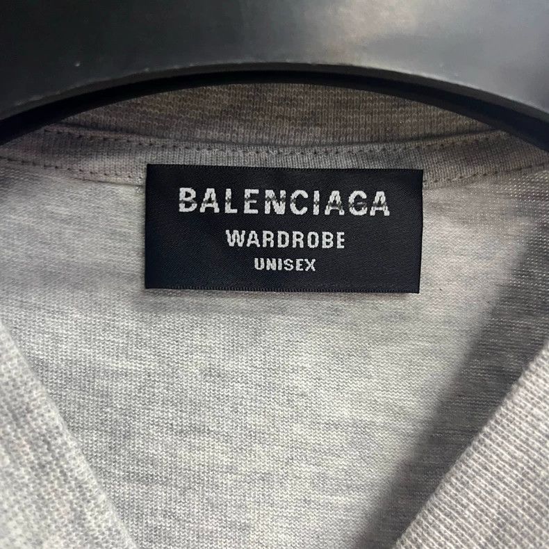 Balenciaga Balenciaga Gray Logo Embroidered Short Sleeve T-Shirt Size US XS / EU 42 / 0 - 2 Thumbnail