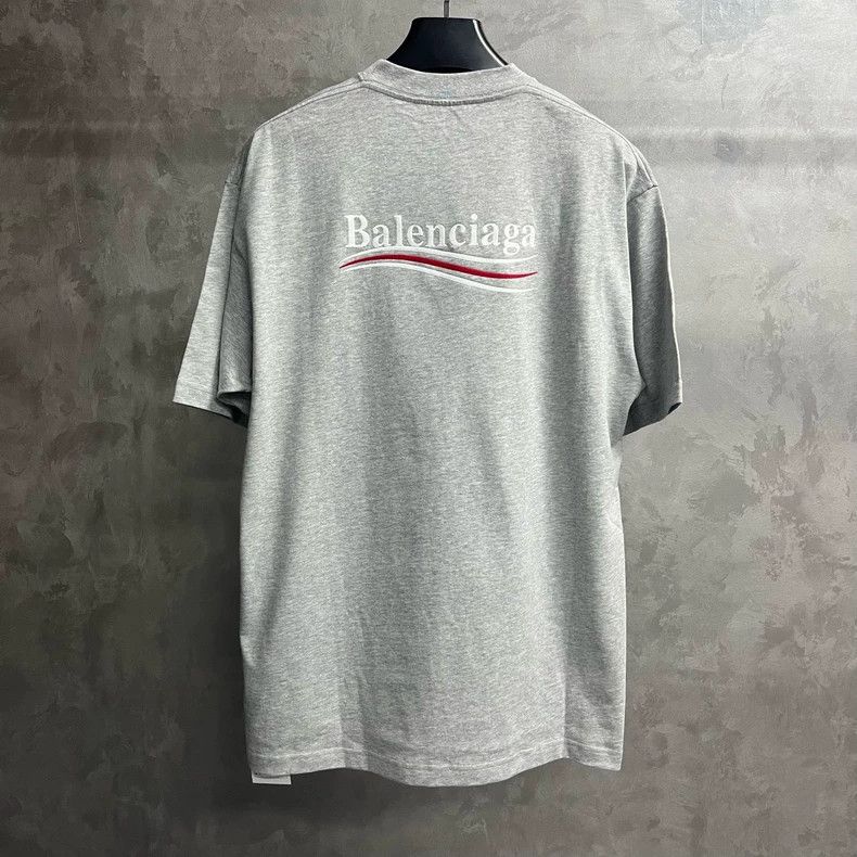 Balenciaga Balenciaga Gray Logo Embroidered Short Sleeve T-Shirt Size US XS / EU 42 / 0 - 4 Thumbnail
