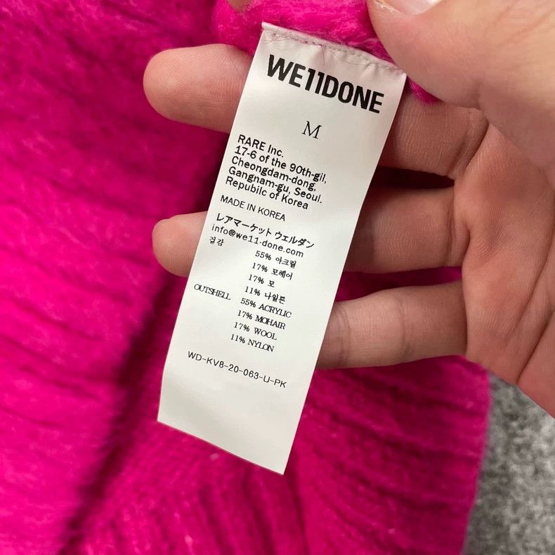 WE11DONE WE11DONE Pink Wool Cardigan Size M Size US M / EU 48-50 / 2 - 5 Thumbnail