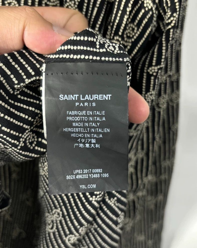 Saint Laurent Paris Saint Laurent Silk Printed Shirt for Men Size US M / EU 48-50 / 2 - 6 Thumbnail