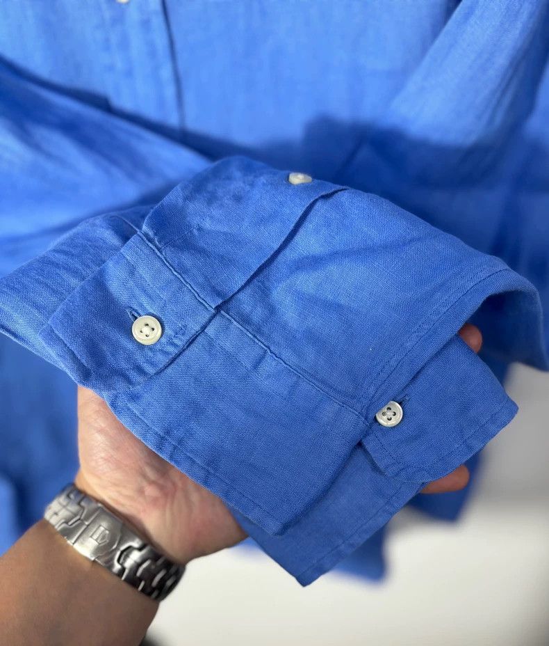 Ralph Lauren Ralph Lauren Blue Linen Long Sleeve Shirt Size US L / EU 52-54 / 3 - 4 Thumbnail