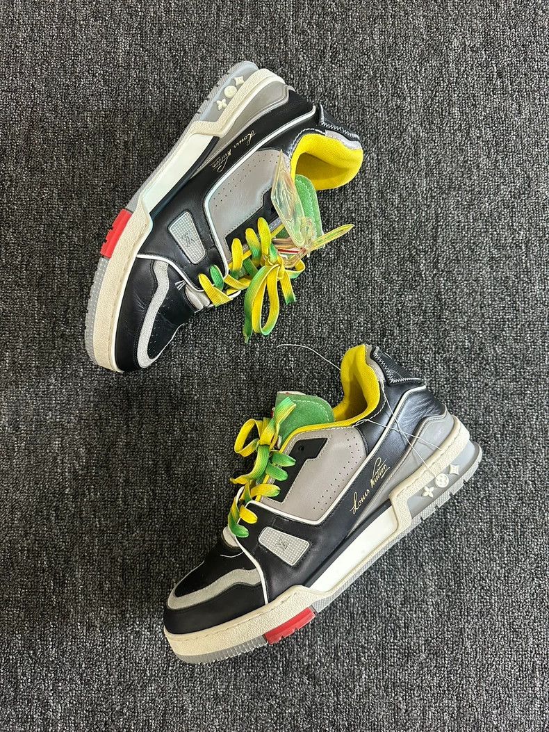 Louis Vuitton Lv Trainer Black with Colorful Laces Size US 8.5 / EU 41-42 - 2 Thumbnail