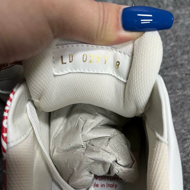Louis Vuitton Louis Vuitton White Red Fashion Low-Top Sneakers Size US 8 / EU 41 - 3 Thumbnail