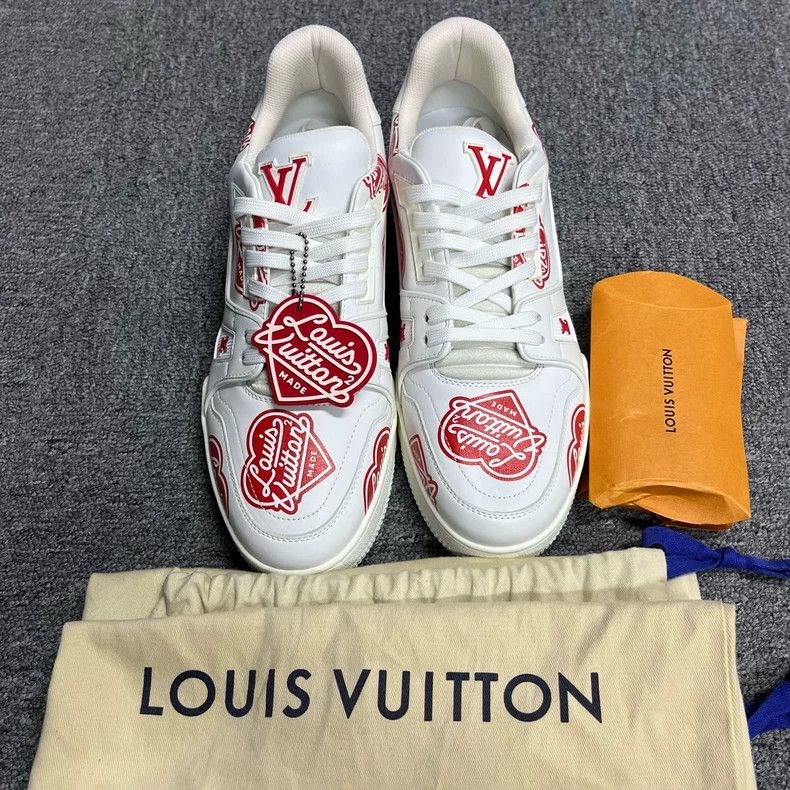 Louis Vuitton Louis Vuitton White Red Fashion Low-Top Sneakers Size US 8 / EU 41 - 5 Thumbnail