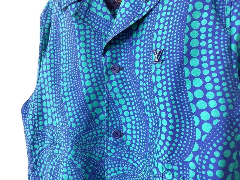 Louis Vuitton Louis Vuitton Blue Polka Dot Jacket Size US M / EU 48-50 / 2 - 2 Thumbnail