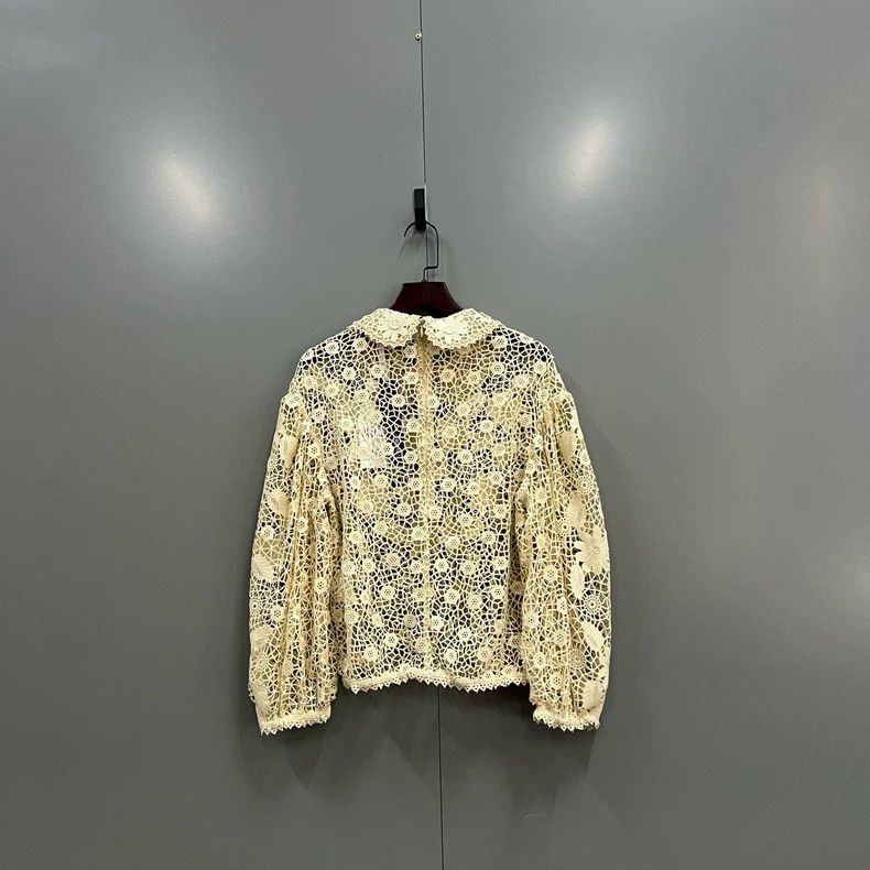 Valentino Valentino Floral Lace Doll Collar Top Size US M / EU 48-50 / 2 - 2 Thumbnail