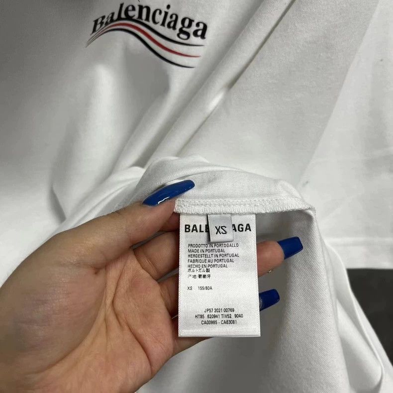 Balenciaga Balenciaga White Logo Print Short Sleeve Tee Size US XS / EU 42 / 0 - 4 Thumbnail
