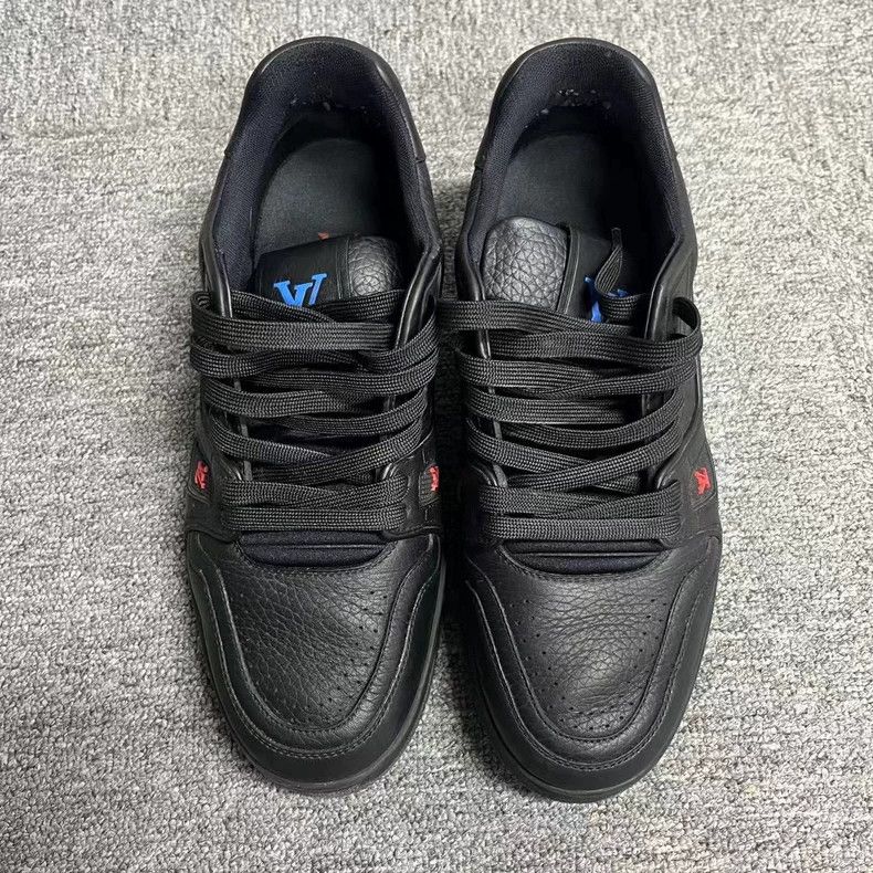 Louis Vuitton Louis Vuitton Black Leather Signature Fashion Sneakers Size US 6.5 / EU 39-40 - 2 Thumbnail