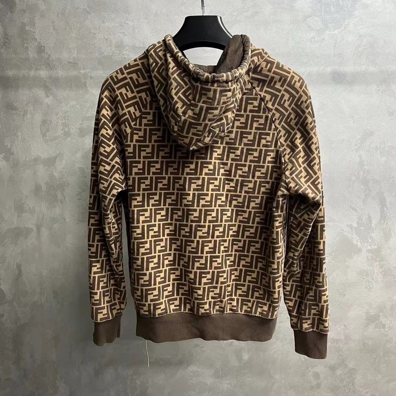 Fendi Fendi Brown Hooded Sweatshirt with Logo Pattern Size US XS / EU 42 / 0 - 2 Thumbnail