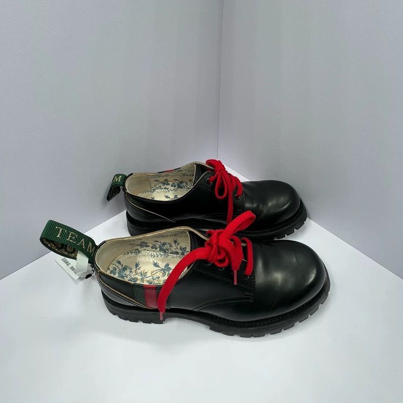 Gucci Gucci Striped Derby Shoes with Red Laces Size US 7 / EU 40 - 2 Thumbnail