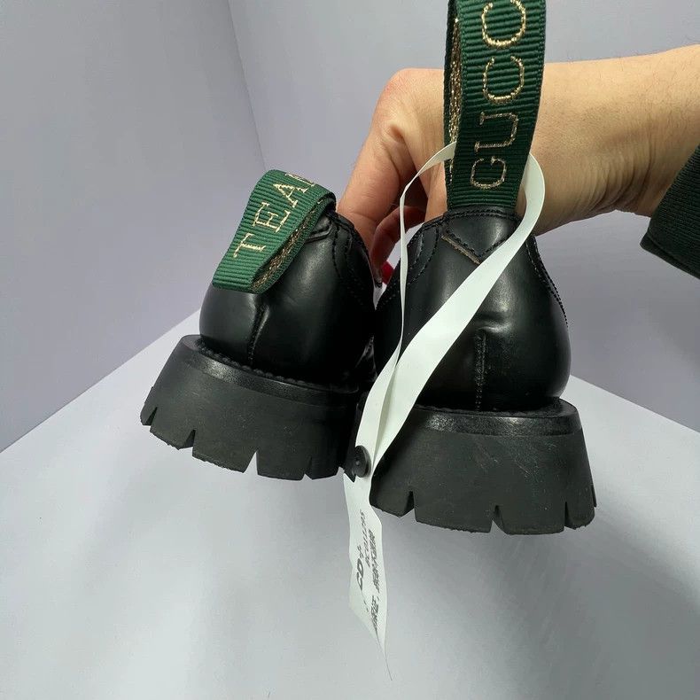 Gucci Gucci Striped Derby Shoes with Red Laces Size US 7 / EU 40 - 6 Thumbnail