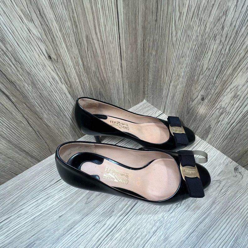 Gucci Ferragamo Black High Heels Size 36.5 Size US 6.5 / EU 39-40 - 3 Thumbnail