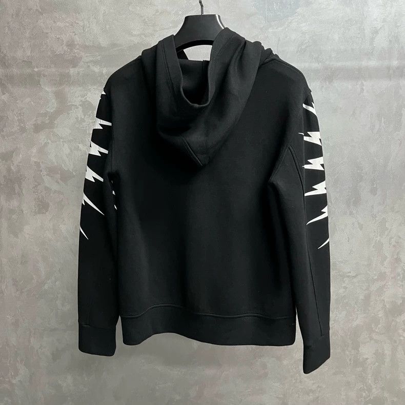 Neil Barrett Neil Barrett Black Printed Zip-Up Hoodie Size US S / EU 44-46 / 1 - 5 Thumbnail
