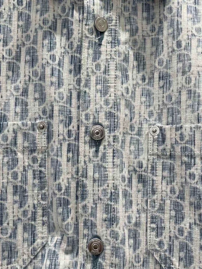 Dior Dior Blue Denim Shirt with Logo Print Size US M / EU 48-50 / 2 - 5 Thumbnail