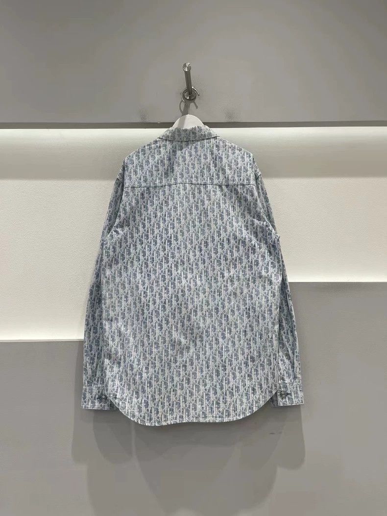 Dior Dior Blue Denim Shirt with Logo Print Size US M / EU 48-50 / 2 - 2 Thumbnail