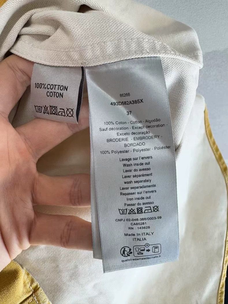Dior Dior x Stone Island Yellow Embroidered Denim Shirt Size US M / EU 48-50 / 2 - 4 Thumbnail