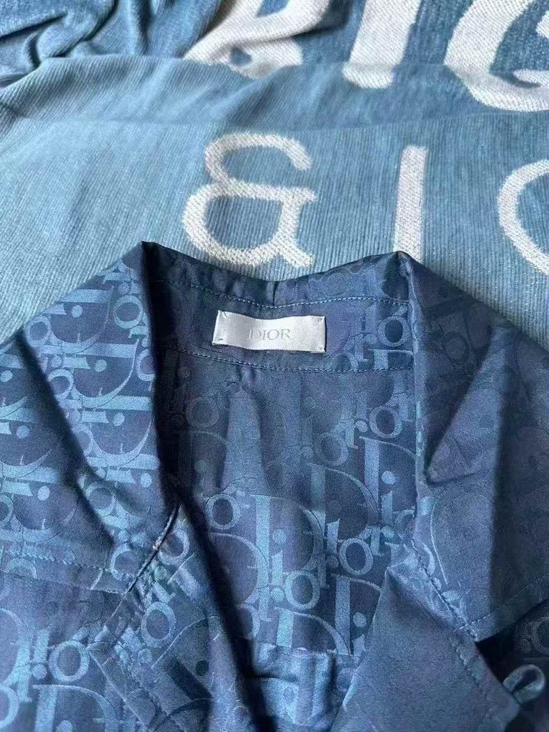 Dior Dior Blue Short Sleeve Button-Up Shirt Size US L / EU 52-54 / 3 - 5 Thumbnail
