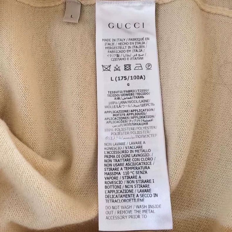 Gucci Gucci Yellow Embroidered Wool Knit Sweater Size US L / EU 52-54 / 3 - 4 Thumbnail