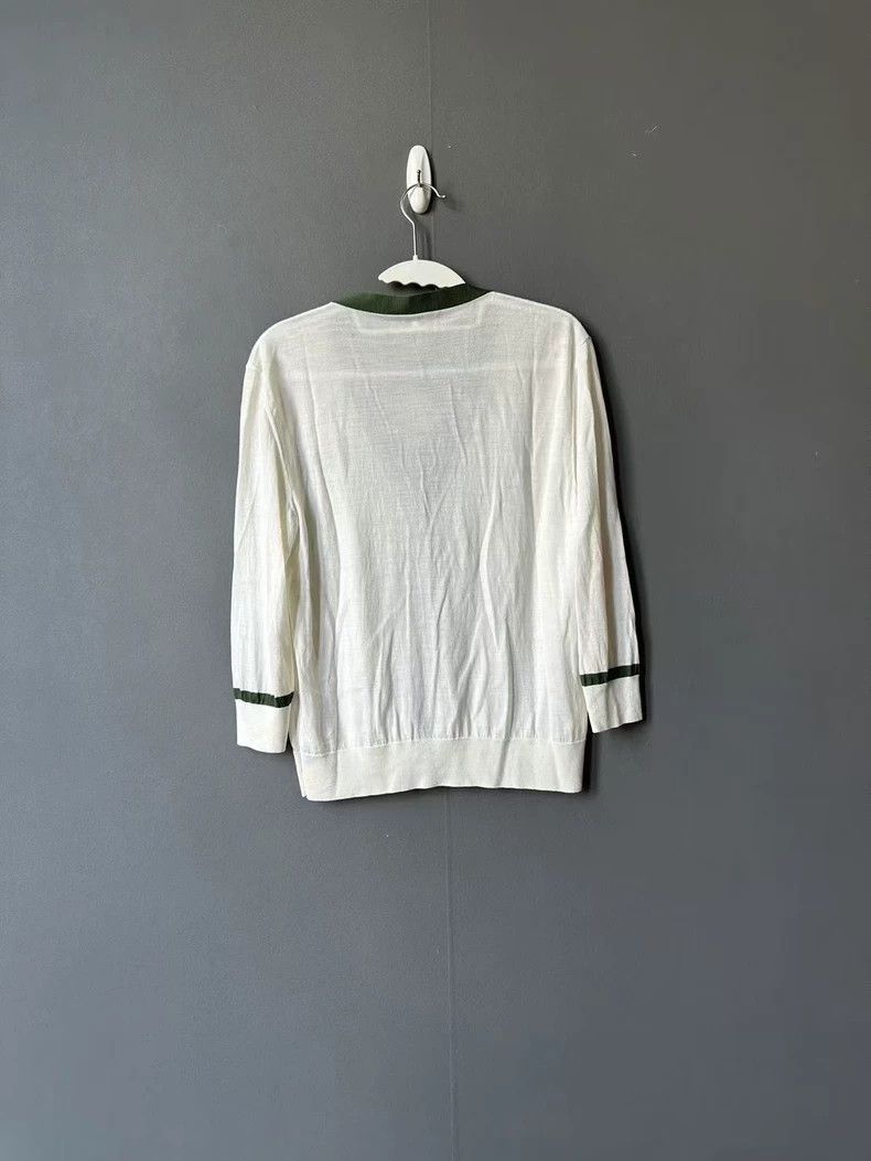 Loewe Loewe White Green Lightweight Cardigan Size US L / EU 52-54 / 3 - 2 Thumbnail