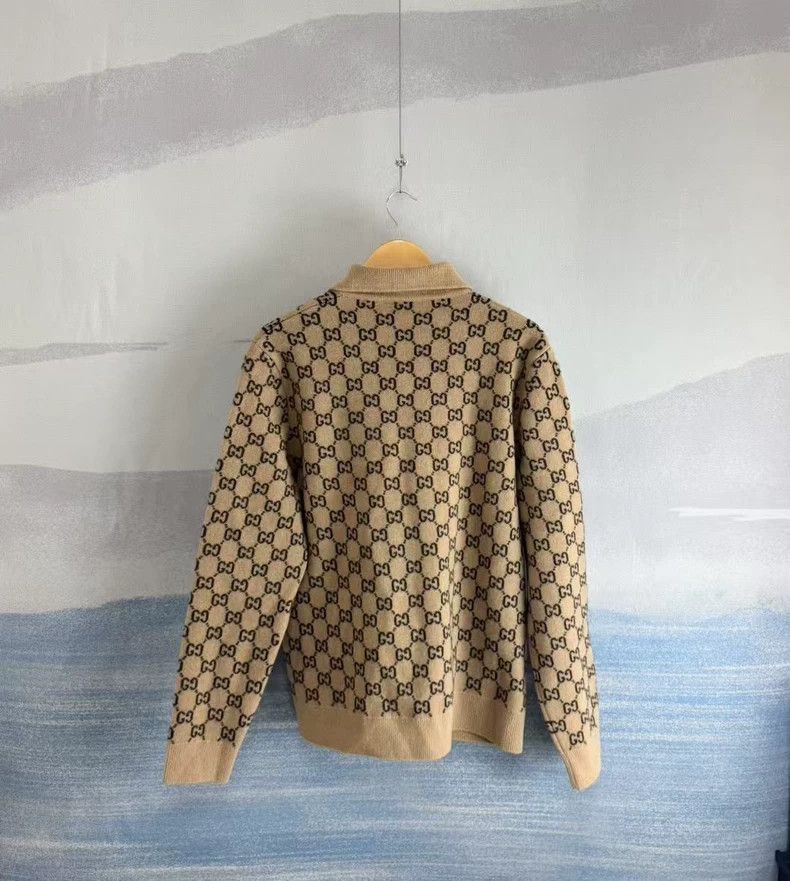 Gucci Gucci Khaki Wool Cardigan with Print Size US M / EU 48-50 / 2 - 3 Thumbnail