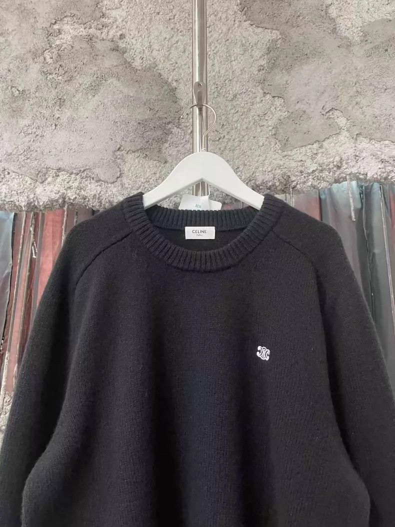 Celine Celine Black Sweater with Logo Size US L / EU 52-54 / 3 - 3 Thumbnail