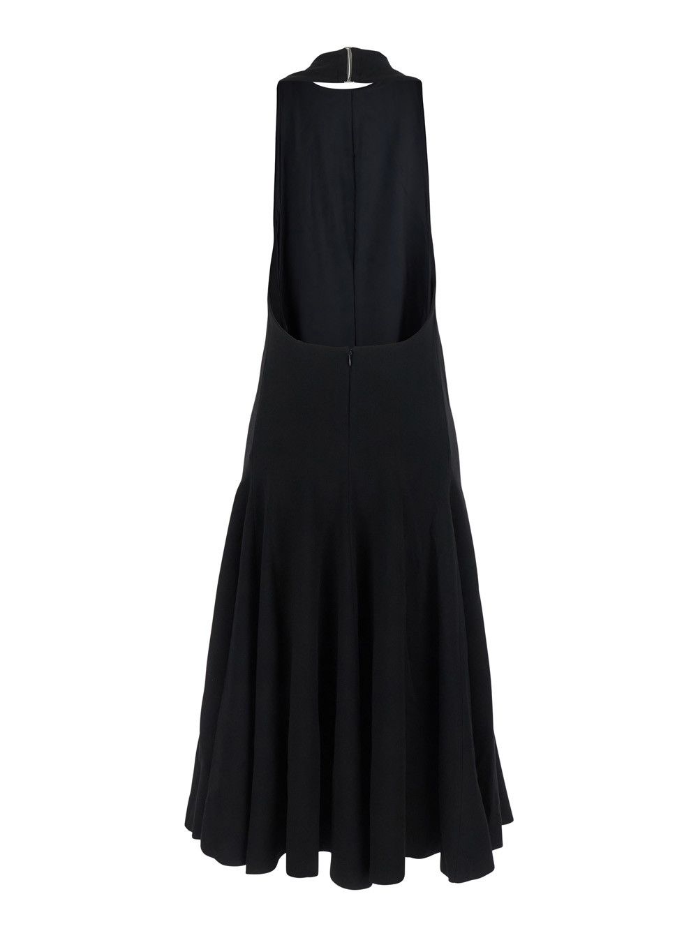 Jacquemus 'La Robe Favola' Black Long Dress with High American Neckline and Flared Design in Tech Fabric Woman Size M / US 6-8 / IT 42-44 - 2 Thumbnail