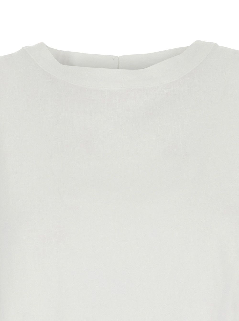 Missoni 'Sofia' White T-Shirt with Round Neck and Teardrop Opening on the Back in Linen Woman Size M / US 6-8 / IT 42-44 - 3 Thumbnail