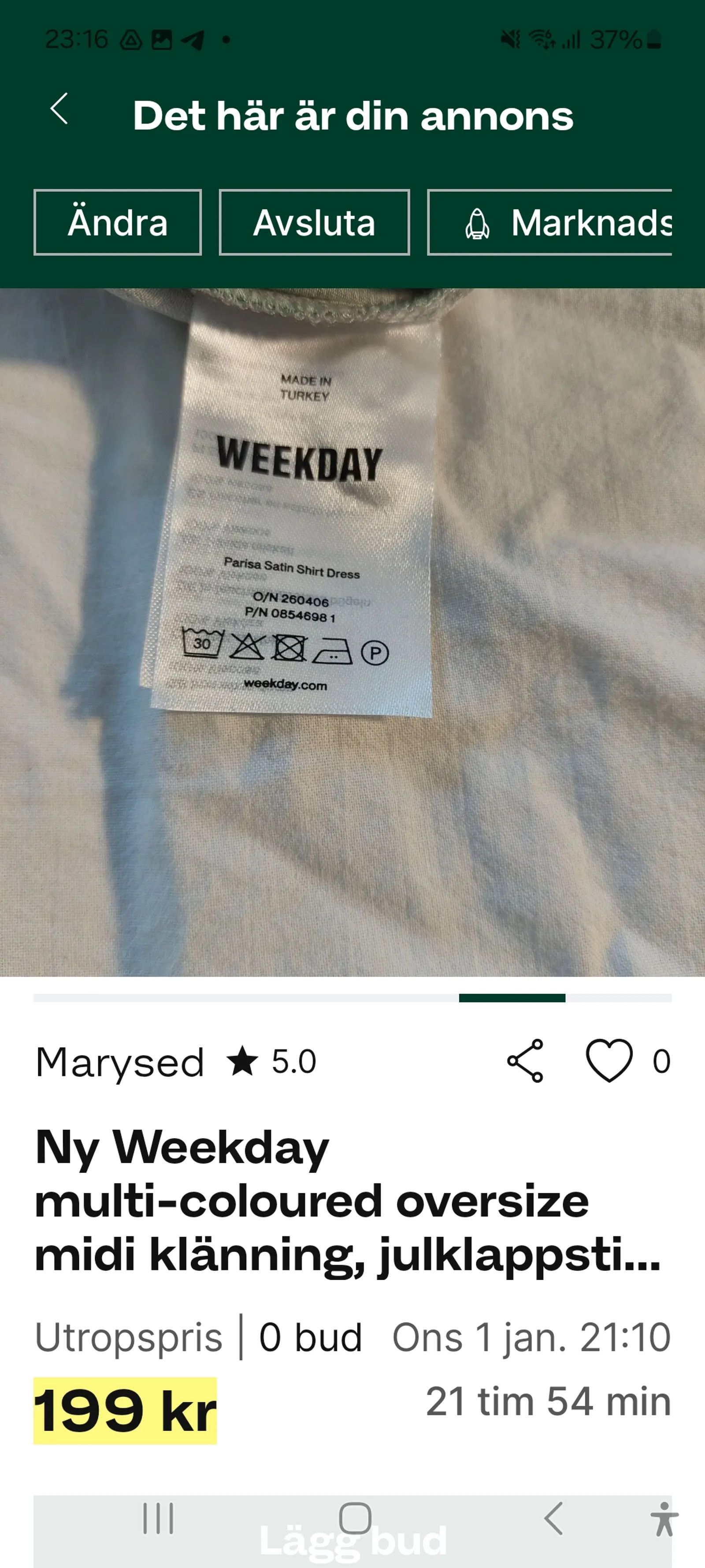 Weekday Weekday Parisa Dress Size XS / US 0-2 / IT 36-38 - 3 Thumbnail