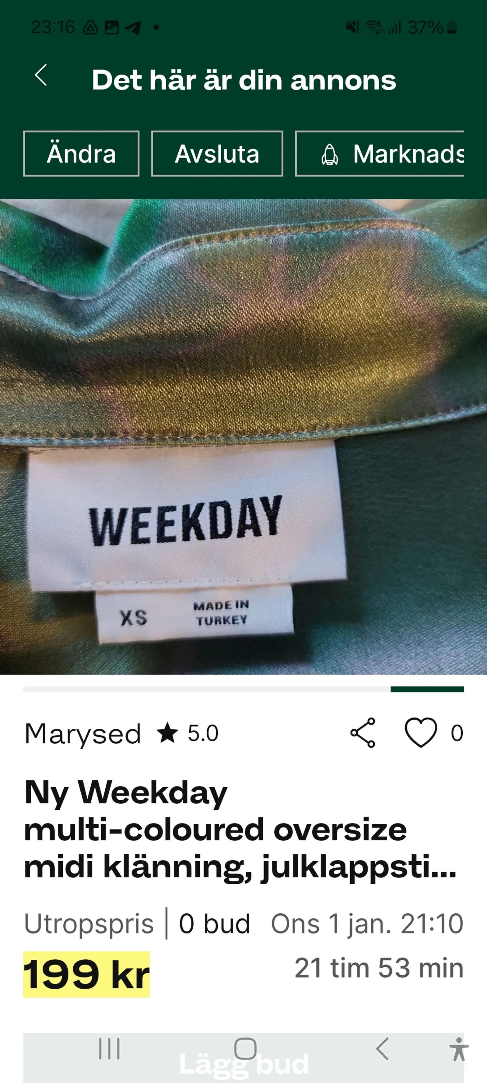 Weekday Weekday Parisa Dress Size XS / US 0-2 / IT 36-38 - 2 Thumbnail