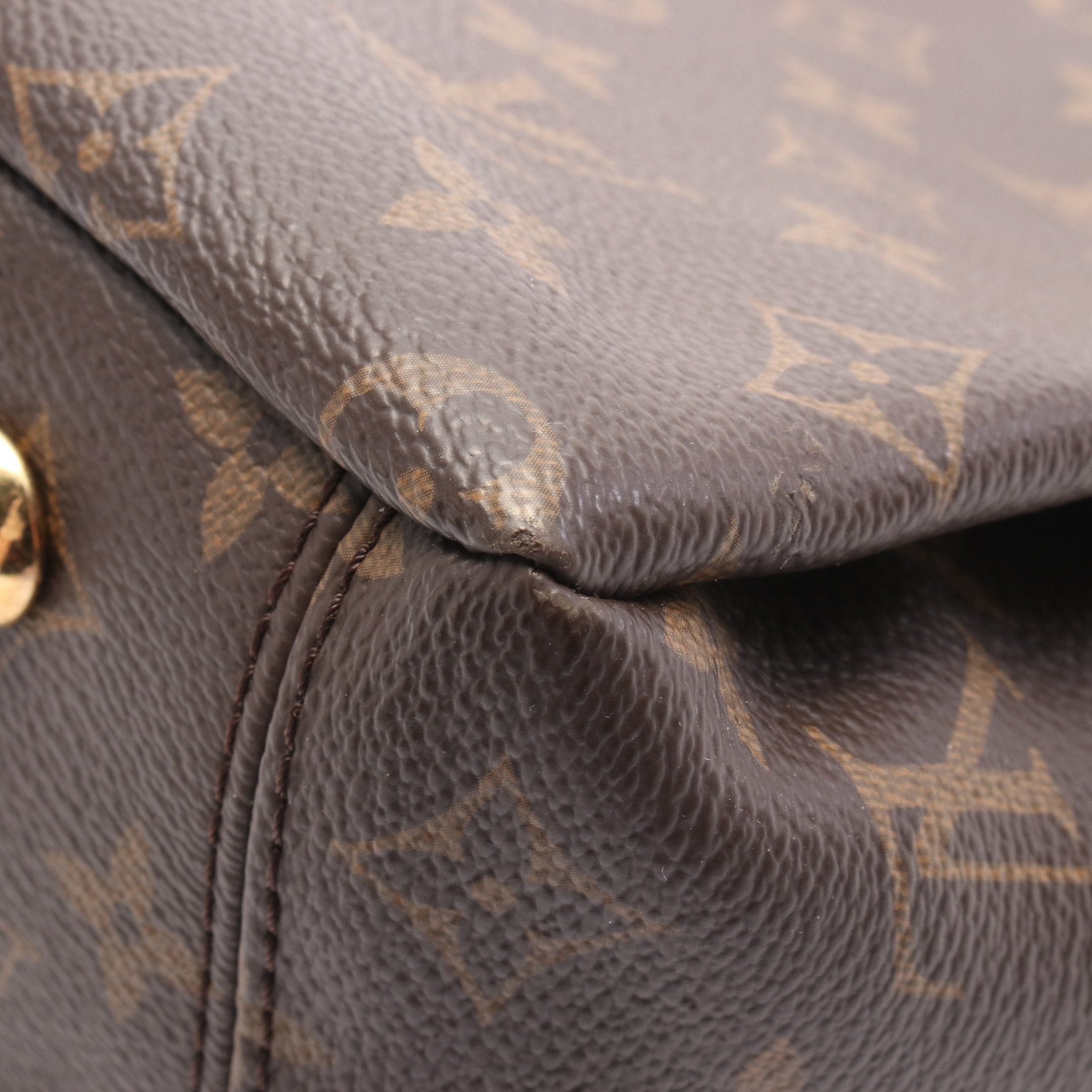 Louis Vuitton Louis Vuitton Pallas Monogram Noir Handbag Leather Brown Black Size ONE SIZE - 7 Thumbnail