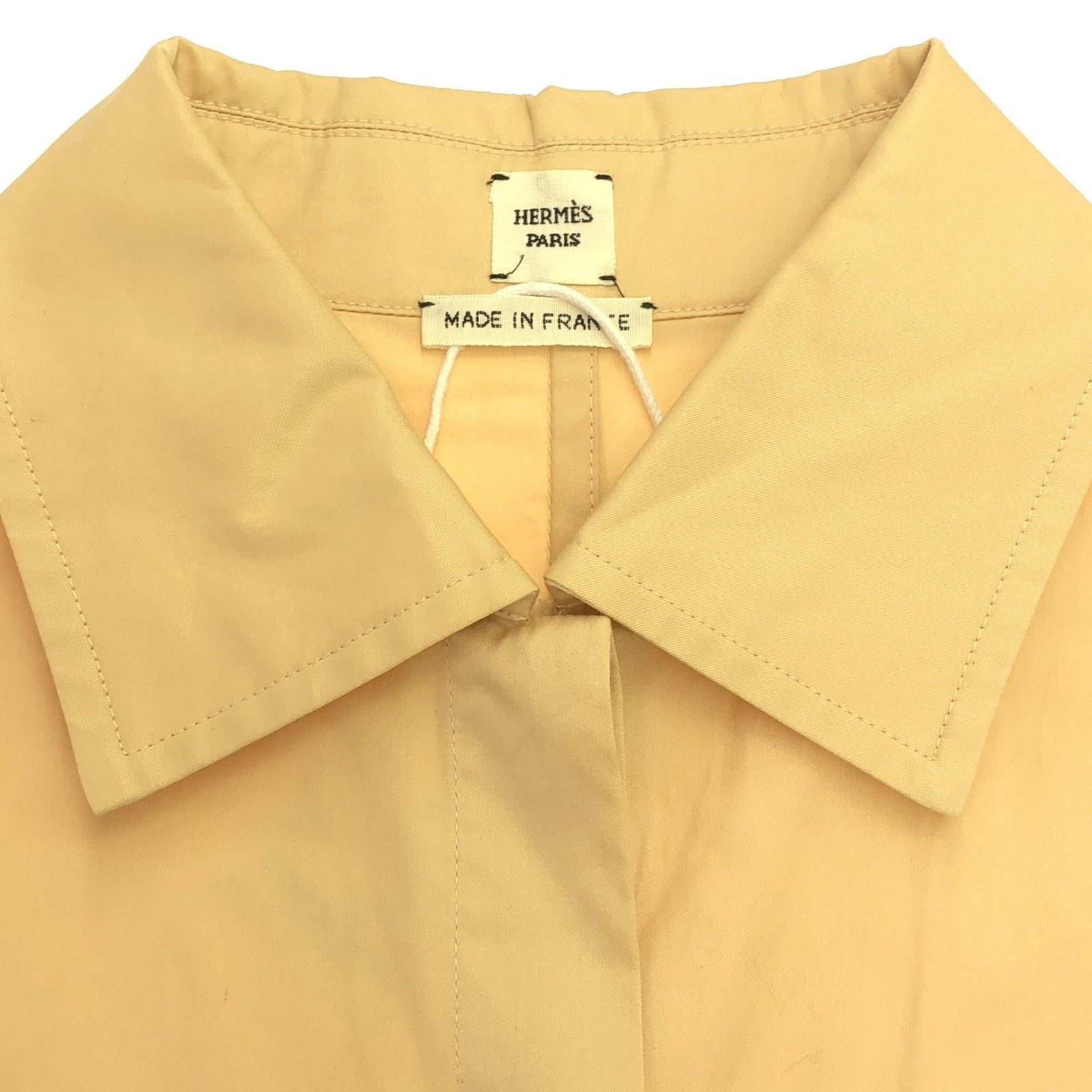 Hermes Shirt Dress One Piece Cotton Beige