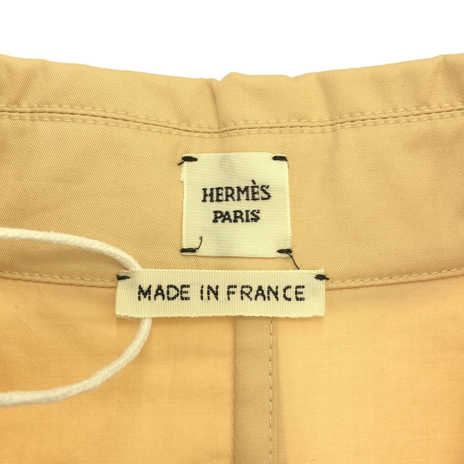Hermes Shirt Dress One Piece Cotton Beige
