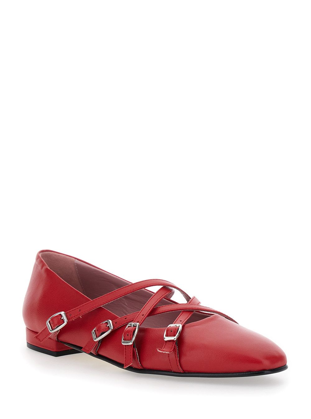 Carel Paris 'Eloise' Red Ballet Shoes with Criss-Crossed Adjustable Straps in Leather Woman Size US 7 / IT 37 - 2 Thumbnail