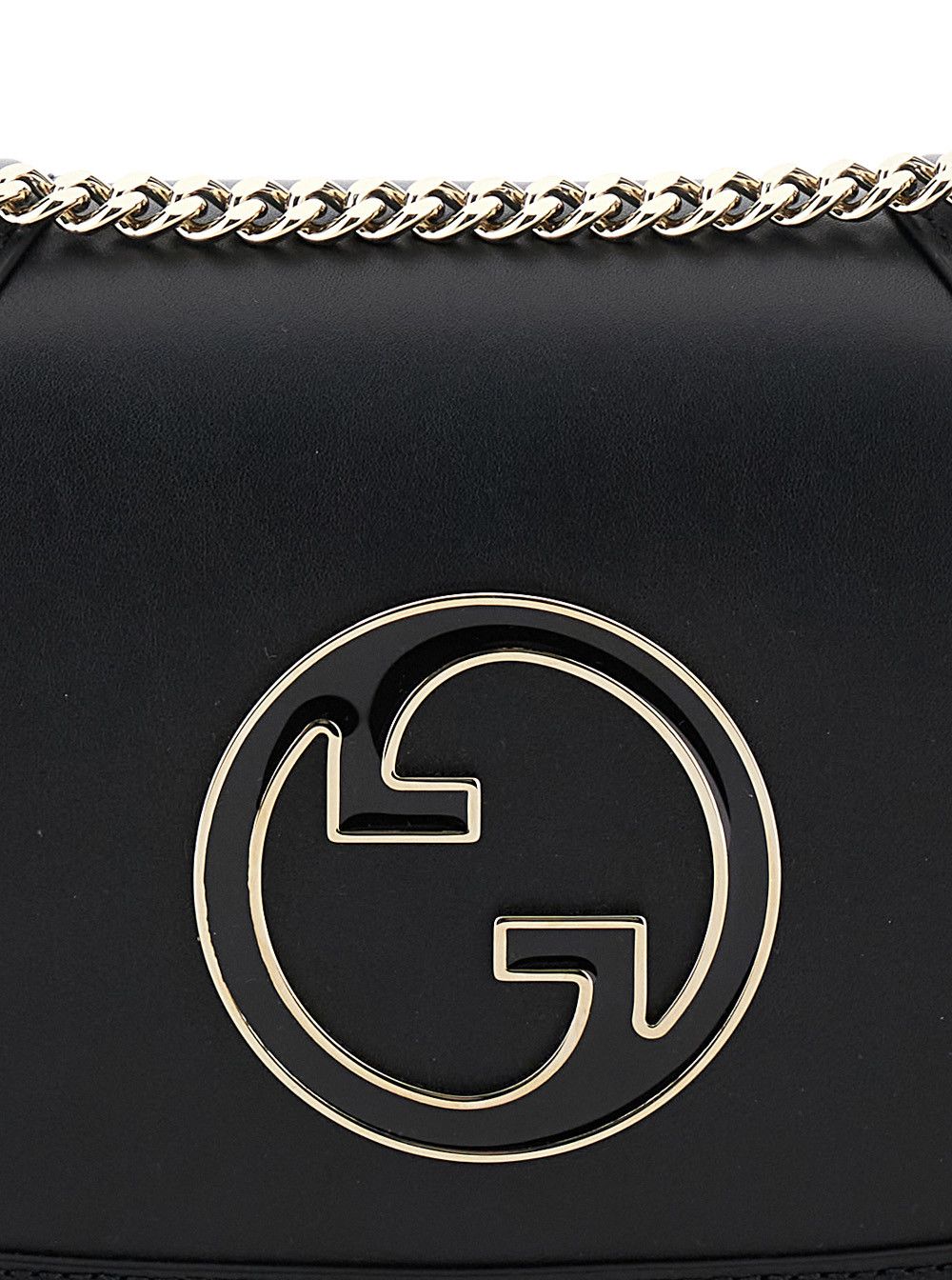 Gucci 'Blondie Small' Black Handbag with Metallic GG Crossover on the Front and Chain Shoulder Strap in Leather Woman Size ONE SIZE - 5 Thumbnail