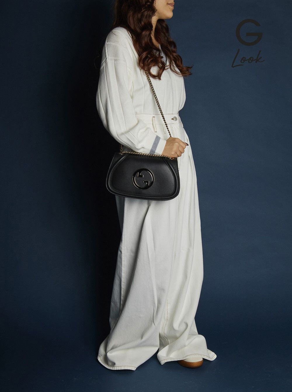 Gucci 'Blondie Small' Black Handbag with Metallic GG Crossover on the Front and Chain Shoulder Strap in Leather Woman Size ONE SIZE - 7 Thumbnail